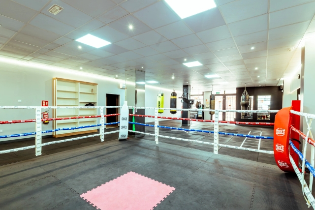 Ring de boxeo desde la esquina